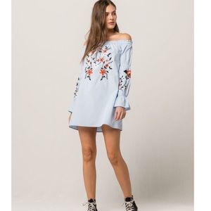 Sky and Sparrow off-shoulder dress